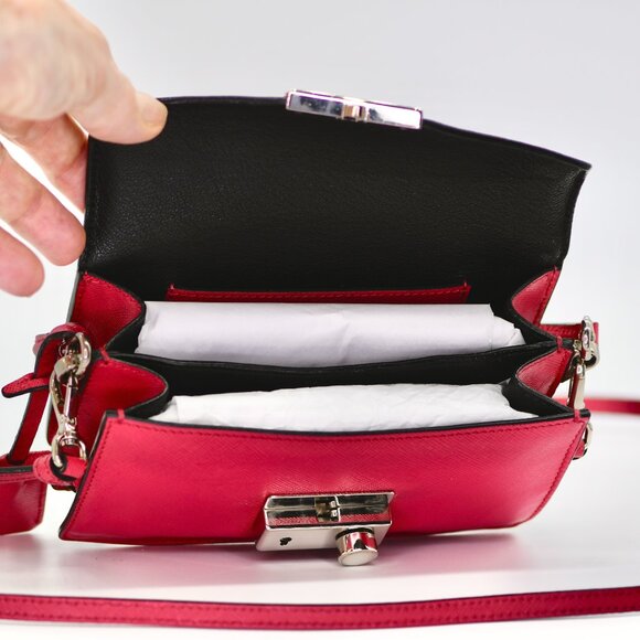 PRADA Pink Mini Saffiano Lux Sound Bag - Picture 4 of 5